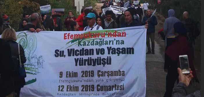 İzmir’den Kaz Dağları’na Yapılan “Su, Vicdan Ve Yaşam Yürüyüşü” Tamamlandı